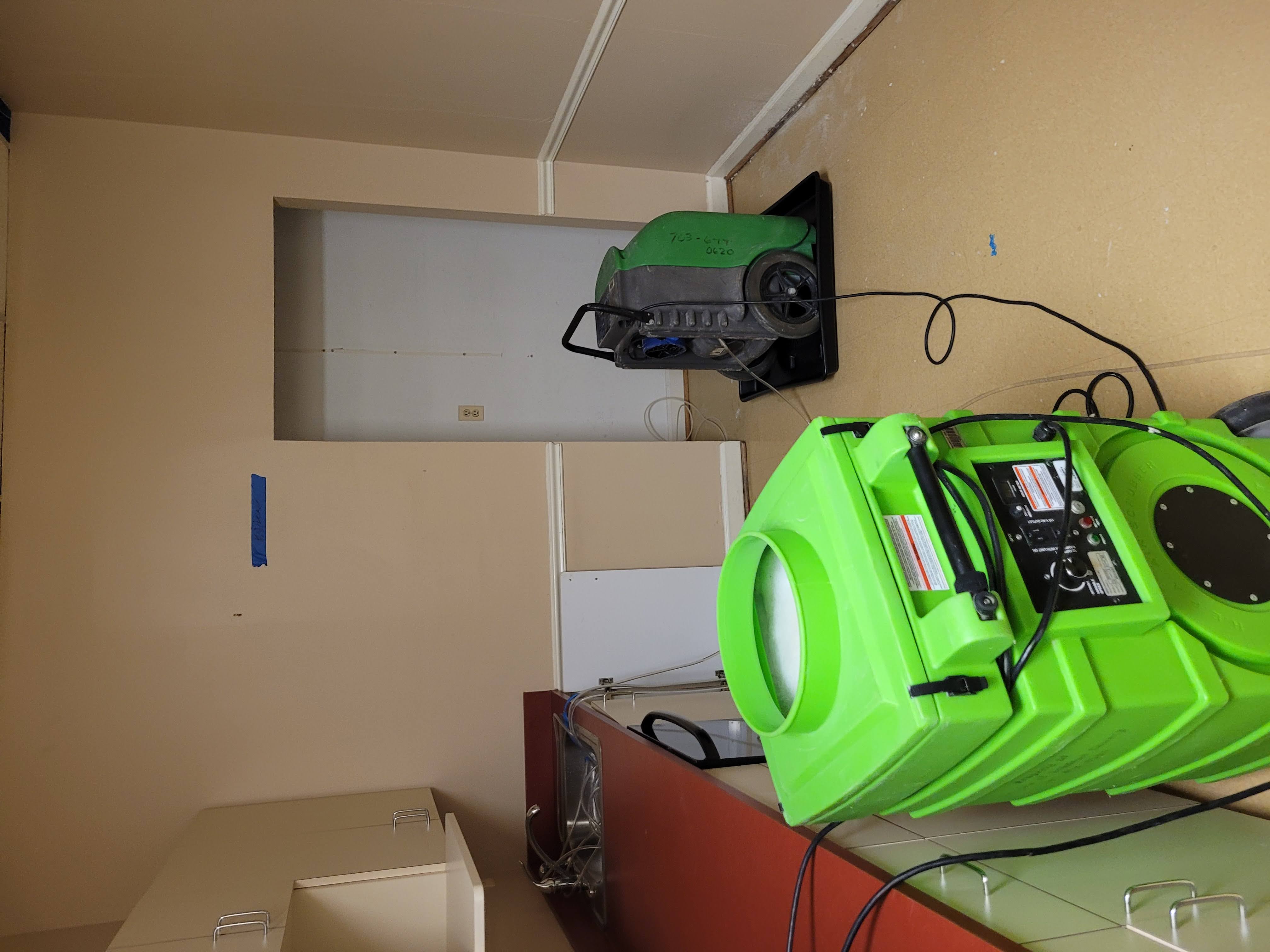 Industrial dehumidifier in action